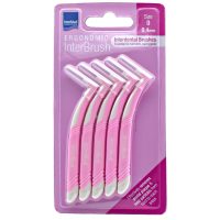 Intermed Ergonomic InterBrush Μεσοδόντια Βουρτσάκια με Λαβή 0.4mm Ροζ 5τμχ