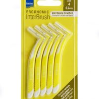Intermed Ergonomic InterBrush Μεσοδόντια Βουρτσάκια με Λαβή 0.7mm Κίτρινα 5τμχ