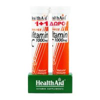 Health Aid Vitamin C 1000mg 2x Βιταμίνη για το Ανοσοποιητικό 1000mg Πορτοκάλι 40 αναβράζοντα δισκία