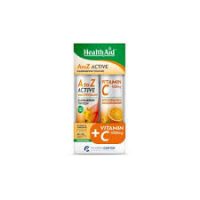 Health Aid Promo A to Z Multivitamin Πολυβιταμίνη 20 αναβράζοντα δισκία & Vitamin C Βιταμίνη C 1000mg 20 αναβράζοντα δισκία