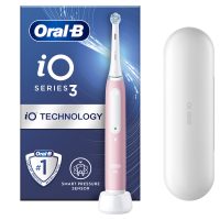 Oral-B iO Series 3 Ηλεκτρική Οδοντόβουρτσα με Αισθητήρα Πίεσης και Θήκη Ταξιδίου Ροζ